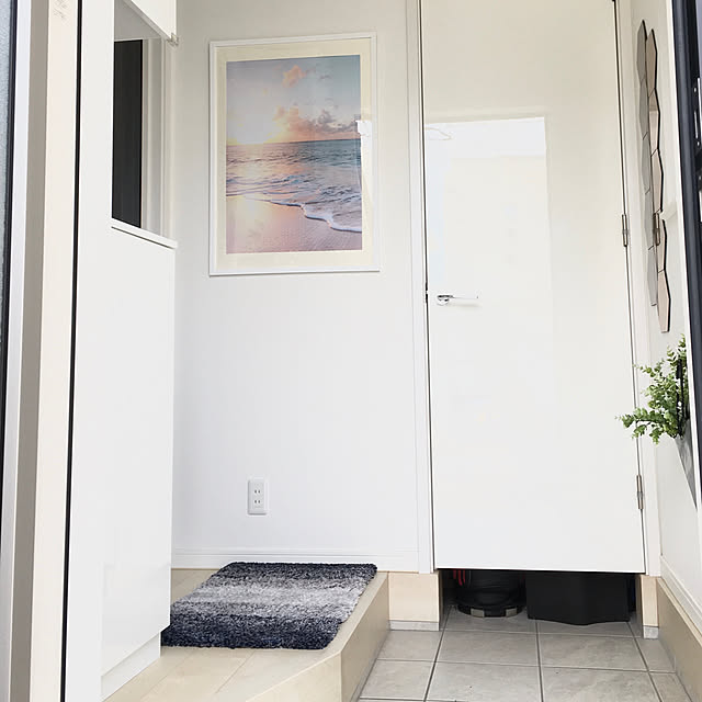 玄関マット,ニトリ,モノトーン,ホワイトインテリア,IKEA,Entrance,ポスター yu-yuukiの部屋