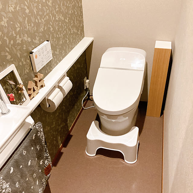 TOTOトイレ,トイレ踏み台,3COINS,towerトイレラック,トイレ収納,TOWER,RoomClipショッピング,Bathroom natsuの部屋