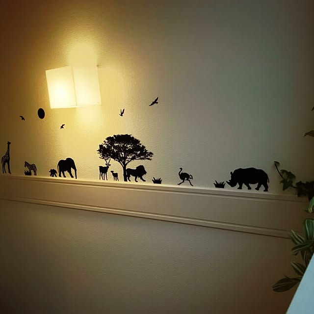 On Walls,アニマル,セリア,seria,照明,階段,ウォールステッカー mai.tameの部屋