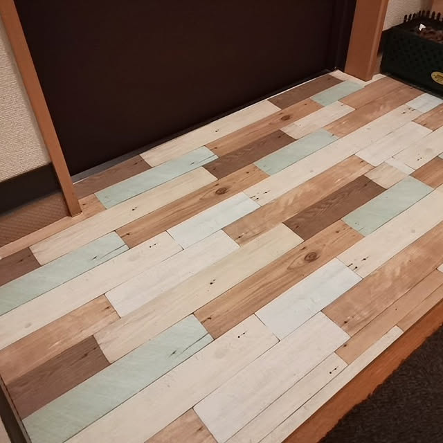 Entrance,賃貸,ねこのいる日常,ふたりぐらし,猫,タイルシート,玄関,DIY,100均,ダイソー nekoeの部屋