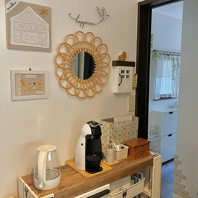 くすり箱,くすりの収納,おうちカフェ,カフェコーナー,ドルチェグスト,山善,スリムトローリー,トローリーワゴン,山善ワゴン,ゴミ箱の上,小物収納,Kitchen,ARIさんの作品,pinonさんの作品♡ ayataroの部屋