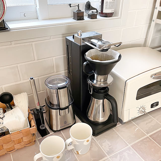 コーヒーのある暮らし,バルミューダ コーヒーメーカー,カリタ　ミルクフォーマー,ラッセルホブスの電動ミル,Kitchen usa-homeの部屋