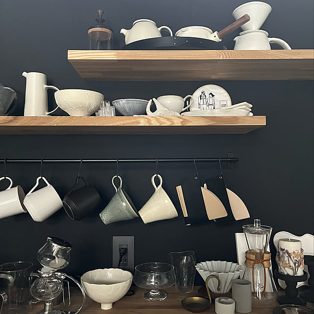 コーヒー,サンゲツクロス,TH30300,飾り棚,フィルターホルダー,コーヒーのある暮らし,My Shelf guriの部屋