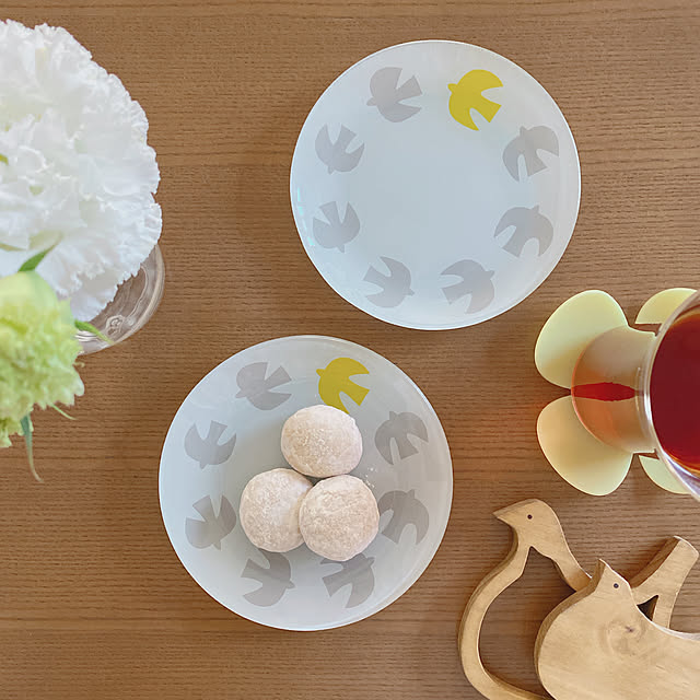 今日のおやつ,ガラスプレート,トリさんモチーフ好き,Studio Clip,花のある暮らし,北欧インテリアに憧れる,北欧雑貨好き,北欧ナチュラル,Kitchen yukaの部屋