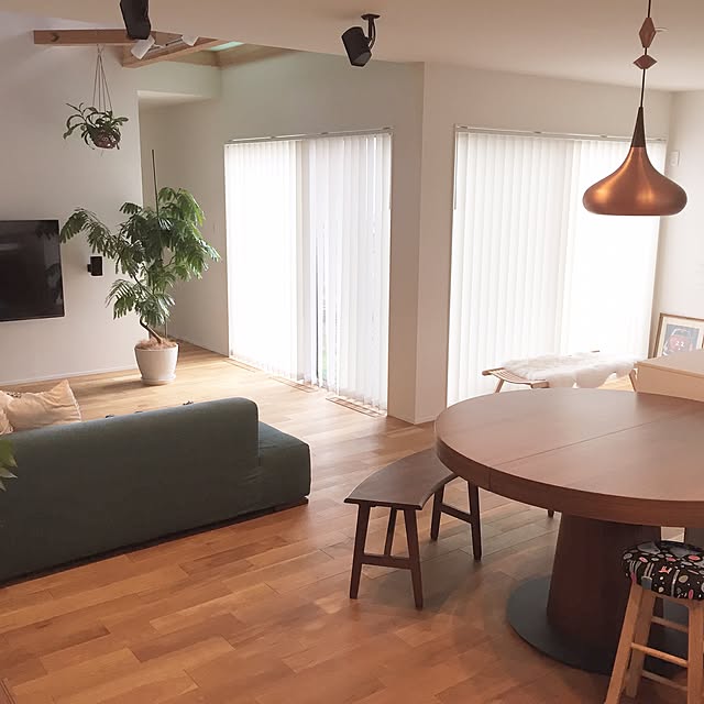 Overview,ソファ,エバーフレッシュ,椅子,ダイニングテーブル,ベンチ,丸テーブル,ペンダントライト amiagramの部屋