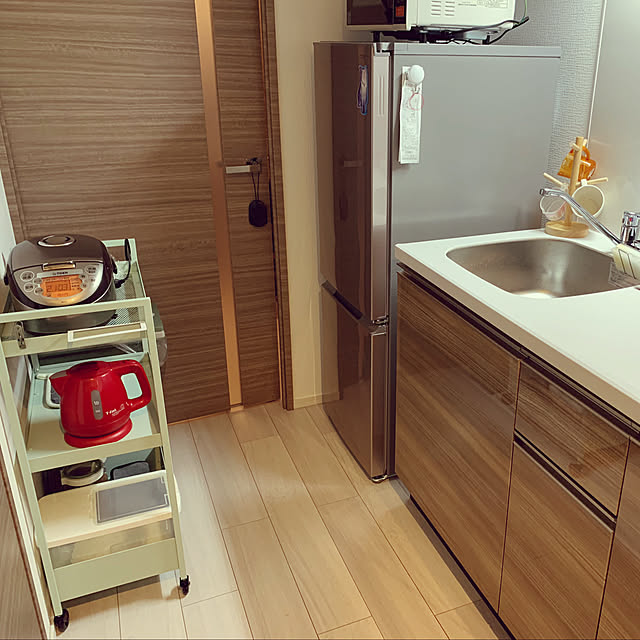 Kitchen,ニッサフォース,ワゴン収納,IKEA,ナチュラル,一人暮らし,1K,シンプルインテリア,猫と暮らす,猫と暮らす家,ねこと暮らす,猫ファースト,猫のためのインテリア,狭マンション Yukikoの部屋