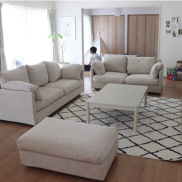 ダイヤ柄,ラグ,コタツテーブルニトリ,ニトリ,Lounge megooの部屋