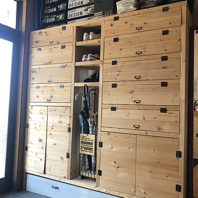 主人作,古くても快適,古いお家DIY,DIY,古い家,築30年超,靴箱DIY,夫婦でDIY,Entrance,旦那のDIY izuの部屋