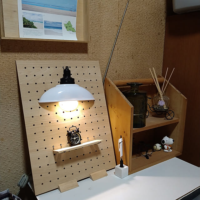 My Shelf,平屋,古い家,玄関修繕中,庭制作中,有孔ボード,ダイソー ameamekaasanの部屋