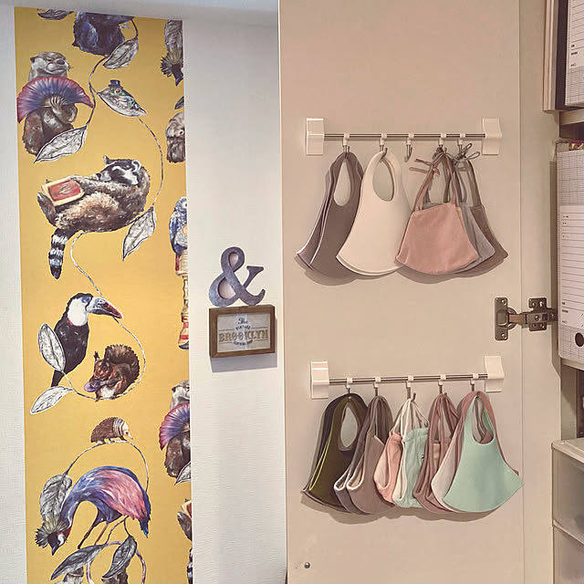 5連フック,キレイにはがせる,LEC,マスク置き場,マスク収納,吊り下げ収納,フォロワーの皆様に感謝です♫,Entrance tytn812の部屋