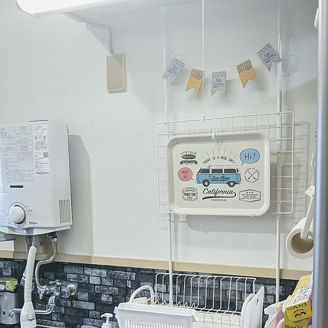 Kitchen,収納,100円ショップ,団地,古い団地,市営住宅,団地でも諦めない！,ダイソー,100均,団地暮らし,つっぱり棒,ワイヤーネット,ワイヤーネット収納 tamiの部屋