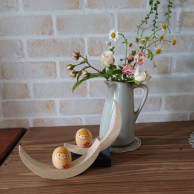 My Desk,オブジェ,セリアリメイクシート,庭のバラ,RCの皆さまに感謝♡,植物のある暮らし,見て下さってありがとうございます♡,いいね、コメント喜んでます❤️,卯三郎こけし,DAISOの花瓶 taeko0779の部屋
