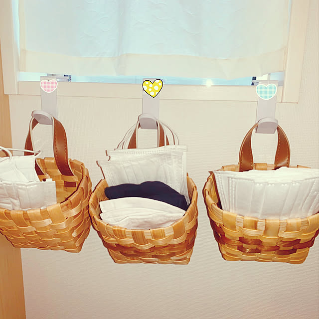 マスク収納,100均,ナチュラル,Entrance,カゴ収納 rakkoの部屋