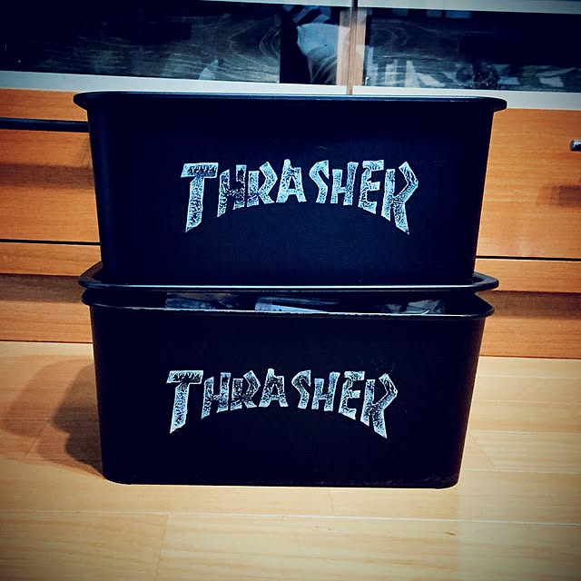 THRASHER,セリア蓋つきボックス,消しゴムハンコ,ハンドメイド,セリア,100均 franの部屋