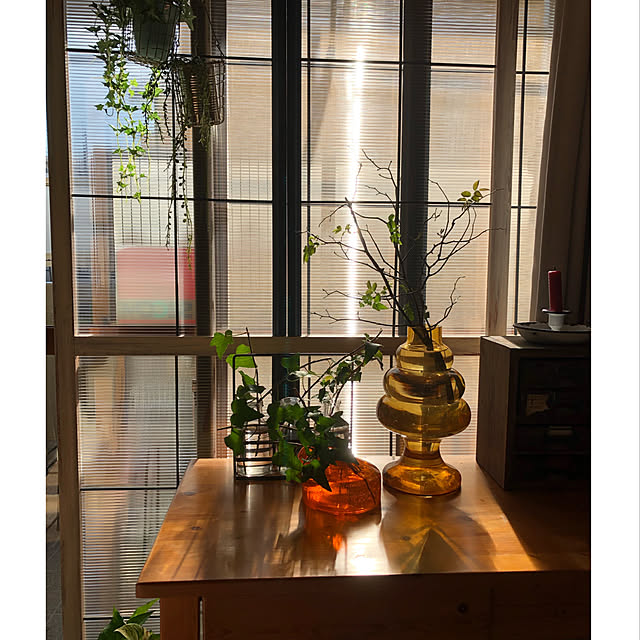 二重窓DIY,レトロ,レトロポップ,蚤の市,ガラスの花瓶,フラワーベース,セルフリフォーム,マンション,DIYのある暮らし,DIY,古道具,My Shelf shippoの部屋