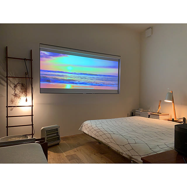 寝室インテリア,XGIMI HORIZON PRO,XGIMI,プロジェクターのある部屋,おうち時間,ホームシアター,Bedroom yuの部屋