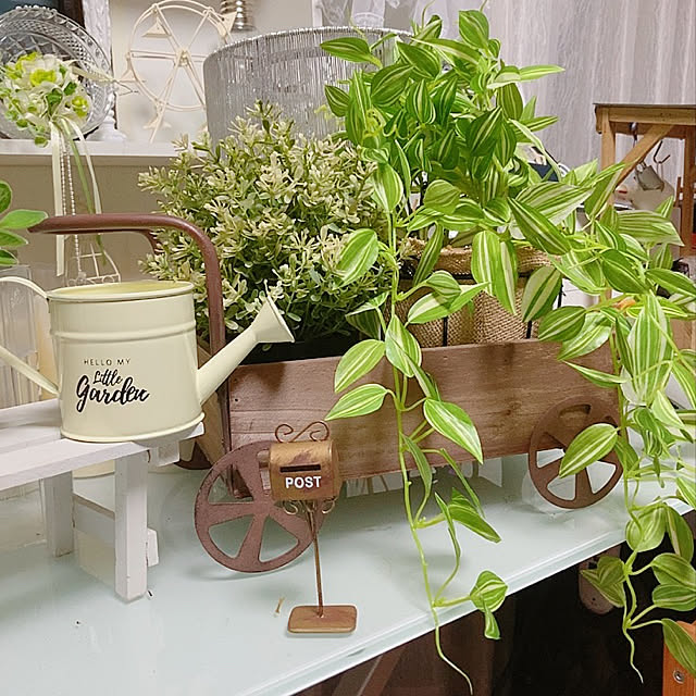 ウッドミニカート,フェイクグリーン,ディスプレイ,salut!,模様替え,グリーンのある暮らし,Lounge shoの部屋