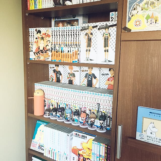 My Shelf,3月のライオン,ハチミツとクローバー,荒川アンダーザブリッジ,本棚,漫画,ムーミン,銀魂,見せる派,山善収納部,ハイキュー‼︎,おたくコレクション anの部屋