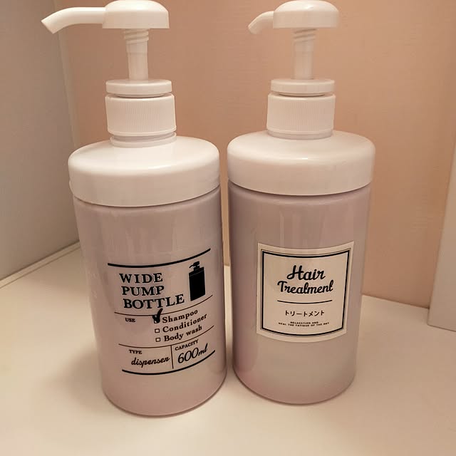 Bathroom,ホワイトインテリア,100均,セリア,シャンプーボトル Kanihachiの部屋