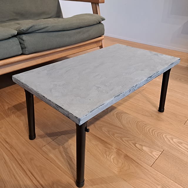 My Desk,DIY,ハンドメイド,インダストリアル,モールテックス,ローテーブル,モルタル風 fabioの部屋