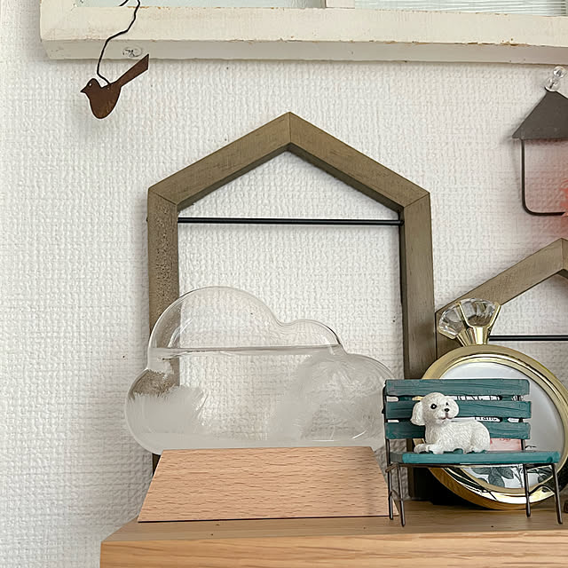 ナチュラルキッチン&,ハウス型,お気に入り♡,シンプル,可愛い♡,雲形,RoomClipショッピング,ストームグラス,見ていただけるだけで有難いです♡,My Shelf,Francfrancのリングフレーム eriharuの部屋