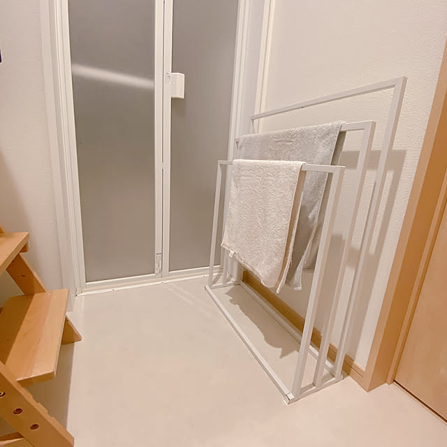 Bathroom,洗面所,バスタオルハンガー,ロウヤ,タオル掛け lunalunaの部屋