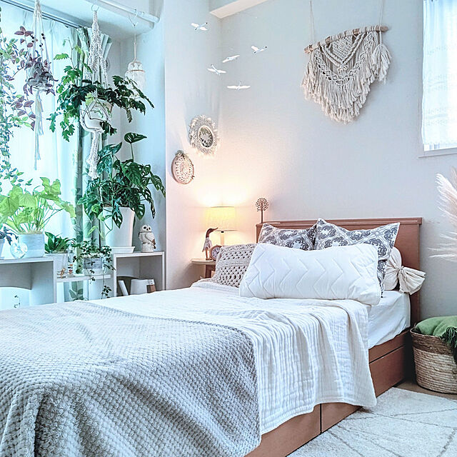 Bedroom,夏の模様替え,植物のある暮らし,自然を感じる暮らし,観葉植物,URBAN GREEN LIFE,ボタニカルライフ,グリーン,一人暮らし,NO GREEN NO LIFE,2022.7.12,モビール フレンステッド,夏,スタンダードプロダクツ YuriYuriの部屋