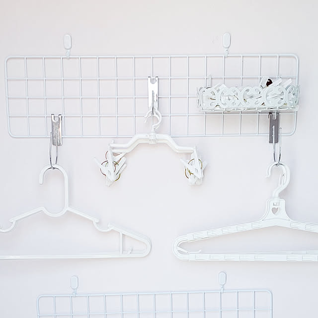Bathroom,ハンガー,ピンクの壁紙,ピンク♡,ホワイト,ハンガー収納,ハンガーラックDIY,セリア,ダイソー osakanaの部屋