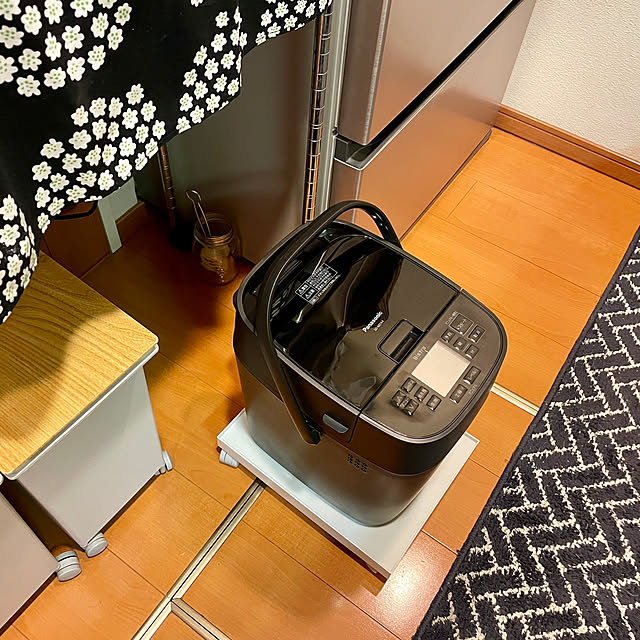 Kitchen,キャスターもつけられるフタ,パナソニックビストロ,ホームベーカリー置き場,無印良品 rinの部屋