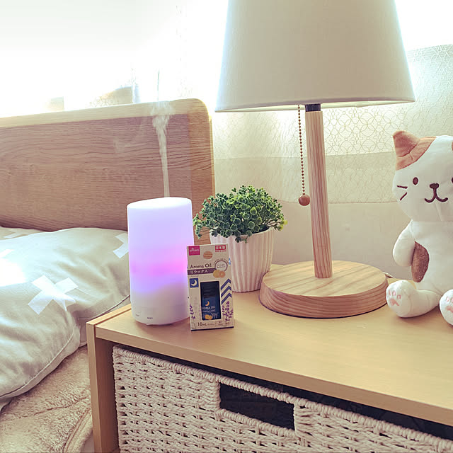アロマディフューザー,アロマオイル,新商品買ったよ！,ダイソー,Bedroom,超音波アロマディフューザー,加湿器 misarikuの部屋