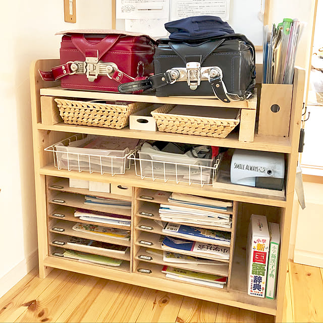 Entrance,教科書入れDIY,ランドセルラック,IKEA,もうすぐ卒業,ナチュラル,ナチュラルインテリア,セリア,ランドセル置き場 yumicloverの部屋