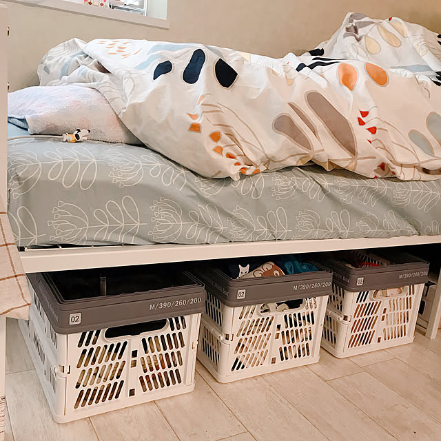 カゴ,ベッド下収納,一人暮らし,1K,Bedroom yuの部屋