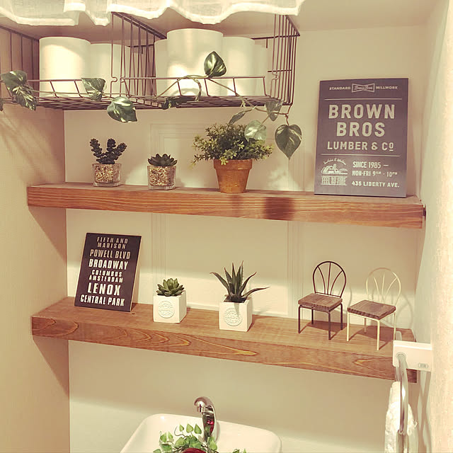 フェイクグリーン,IKEA,DIY,セリア,Bathroom e2eの部屋
