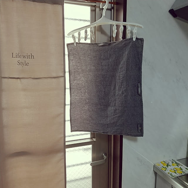 Kitchen,ティータオル,グレー,ダマスク,ジョージジェンセン,タグ好き,コットン100%,フリント,50×40,エジプト,キッチンクロス,ニトリ,ピンチハンガー,ハンガー,スリコ,カフェカーテン meiの部屋