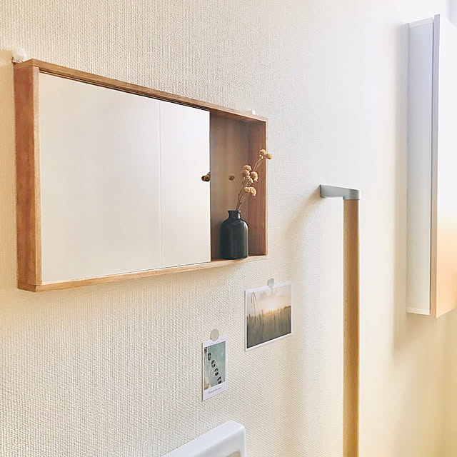 Bathroom,ミラー壁掛け,ナチュラル,DIY,北欧,すのこDIY,DIYが好き,100均大好き,ダイソー mimikoの部屋