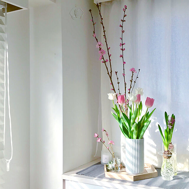 Kitchen,桃の花,チューリップ,花のある暮らし kayok1737の部屋