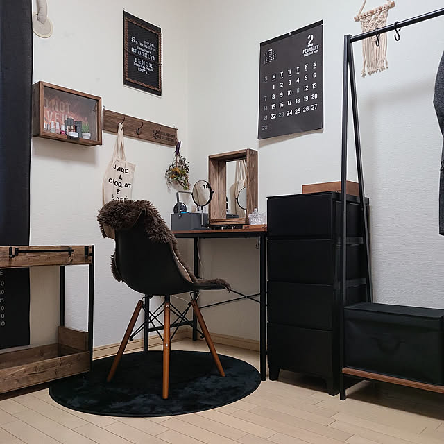 Overview,新生活,コメントお気遣いなく♡,ルームス,山善,ハンガーフックDIY,コーナンのデスク,コーナンのハンガーラック,カッコいいもかわいいも好き lovepeaceの部屋