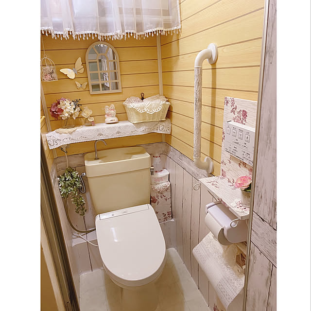 ダイソーリメイクシート,ペーパーホルダーDIY,クッションフロアDIY,Bathroom rin-michelleの部屋