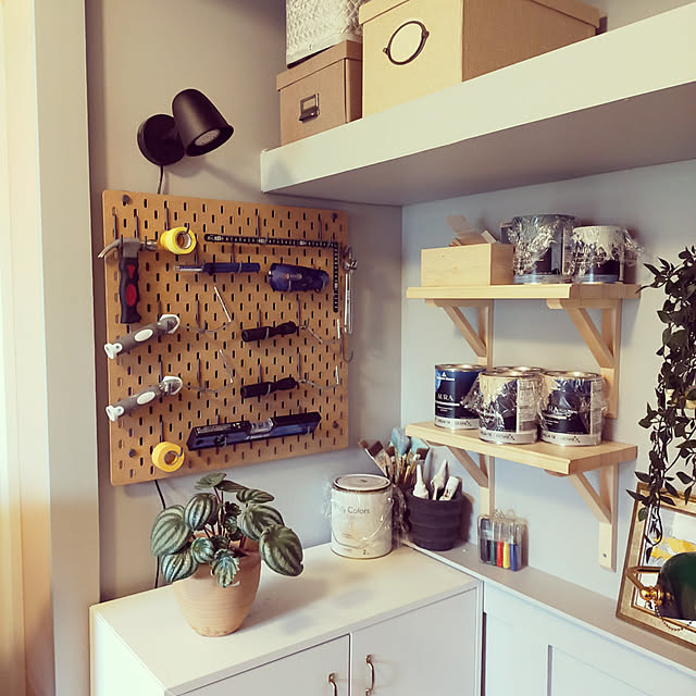 My Shelf,DIY,和室を洋室に,マンション,ベンジャミンムーア,自分の部屋,海外インテリア,IKEA,ウォールペイント,セルフリノベーション,押入れ改造,SKÅDIS（スコーディス） nonono1126の部屋