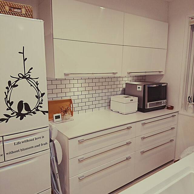 Kitchen,一条工務店,i-smart,アイスマート,壁紙屋本舗,サブウェイタイル風壁紙 ponchikaoruの部屋
