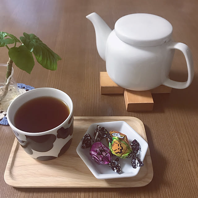 My Desk,ラテマグ,みどりのある暮らし,北欧ナチュラル,チョコレート好き,クロス型鍋敷き,プチDIY,マリメッコ yukaの部屋