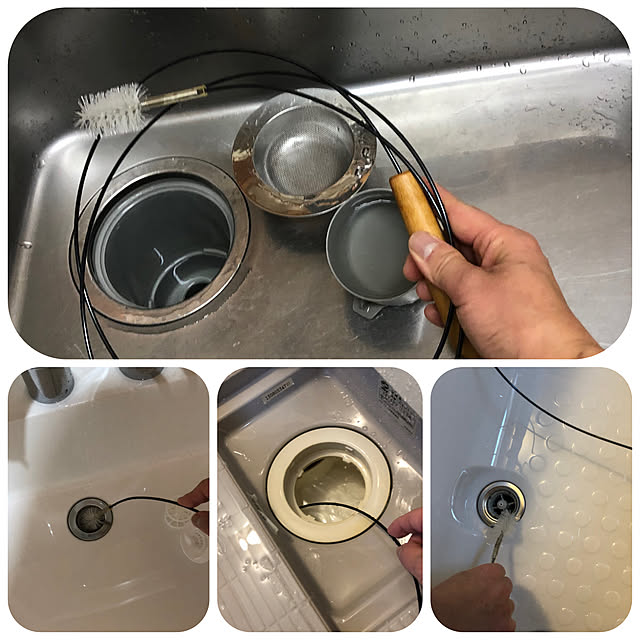 キッチン、お風呂、洗面台の排水口,排水口掃除,大掃除,Kitchen,排水管ブラシ1.5m ikubooの部屋