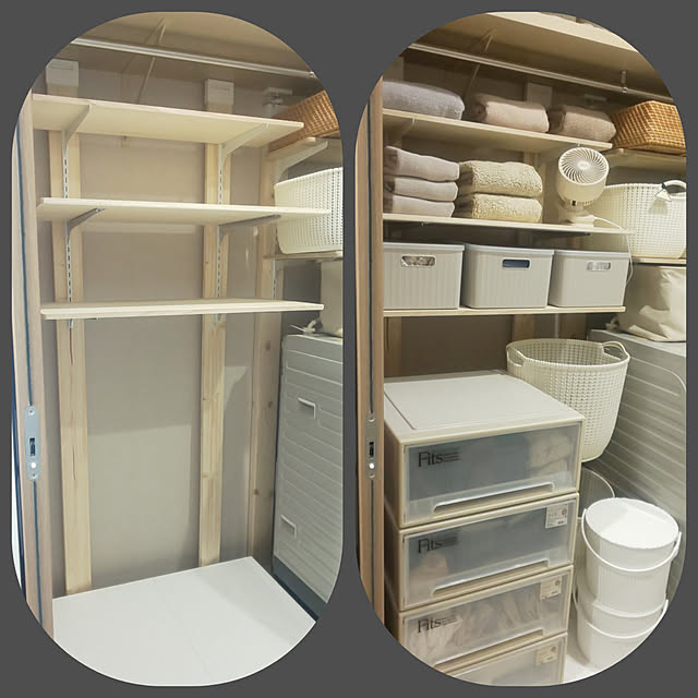 Bathroom,新居,一条工務店,ラブリコ,ラブリコでDIY,1×4DIY,可動棚DIY,サーキュレーター,サーキュレーターこれ使ってます,CAINZ HOME,たなDIY,たな 収納,たな収納,たな,アイスマート negichanの部屋