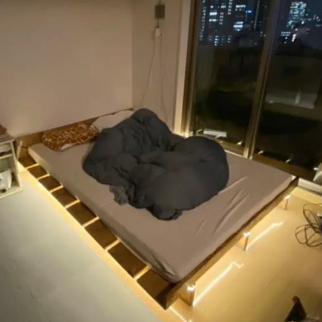 ワトコオイル,賃貸インテリア,ふたり暮らし,ナチュラル,DIY,2LDK,渋めカラー,男前,Bedroom yuan_yang_homeの部屋