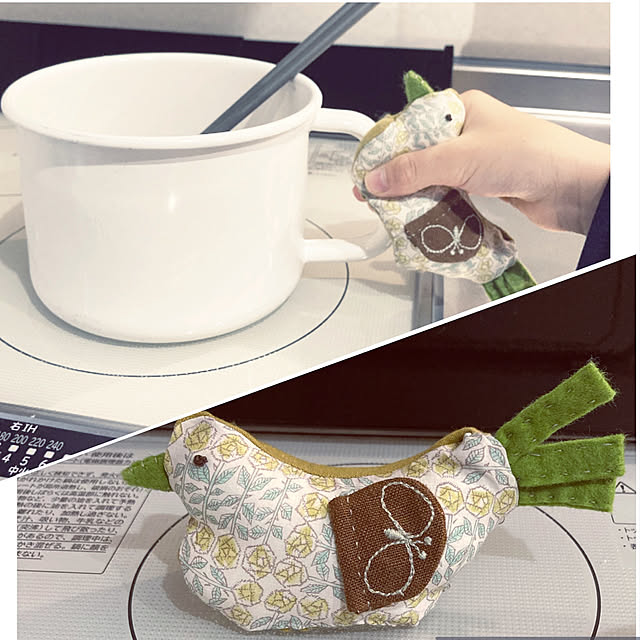 鳥モチーフが好き❤︎,鍋つかみ,ハンドメイド,ハンドメイド初心者,わたしのハンドメイド 冬,見てくださって感謝です♡,平凡な毎日に感謝◡̈♥︎,RCの出会いに感謝♡,こどもと暮らす,NO RC NO LIFE☻*,手作り,Kitchen,自己満足。 ha_ru76の部屋