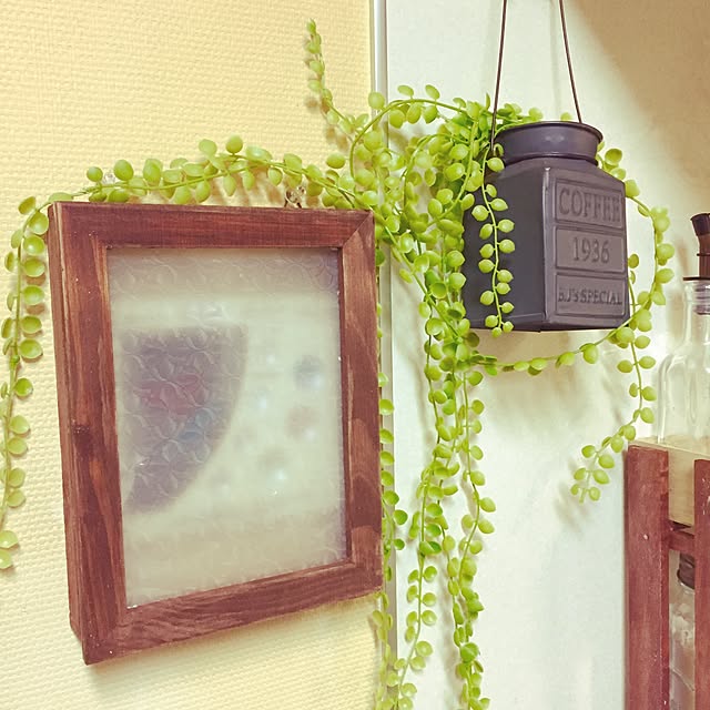 Kitchen,ハンドメイド,DIY,フェイクグリーン,セリア,カフェ風,ナチュラル,ガラスシート orange_122の部屋