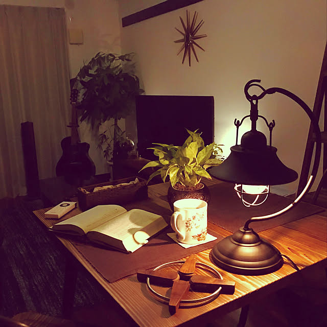 Lounge,夜のリラックスタイム,植物,カフェ風,観葉植物,一人暮らし,男前,照明,レトロ,アンティーク n.yasuの部屋