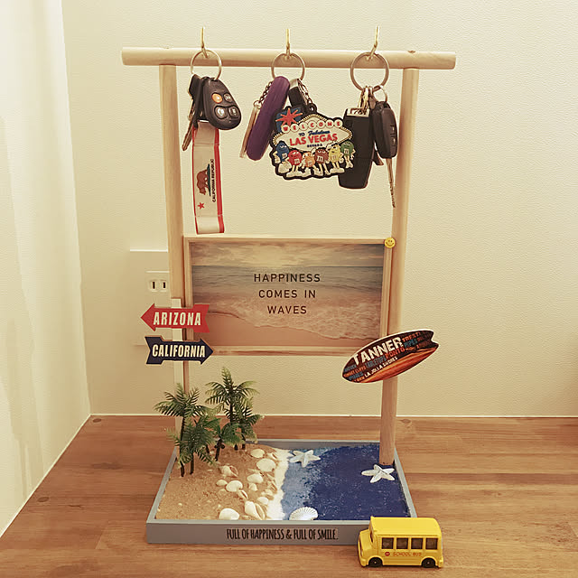 うみ,キーフックdiy,セリア,カリフォルニアスタイル,サーファーズハウス,趣味を楽しむ,ダイソー,100均,DIY,かわいい,西海岸,アメリカ,ヤシの木,癒し,Entrance Waの部屋