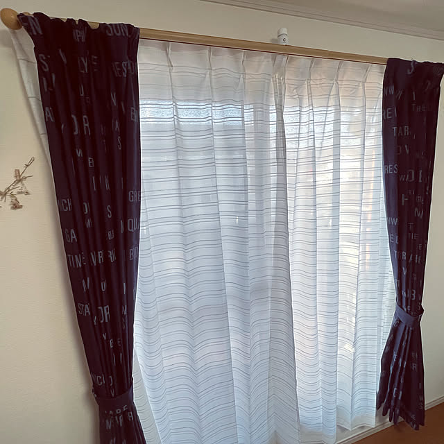遮熱レースカーテン,ニトリのカーテン,寒さ対策,Bedroom uki-uki77の部屋