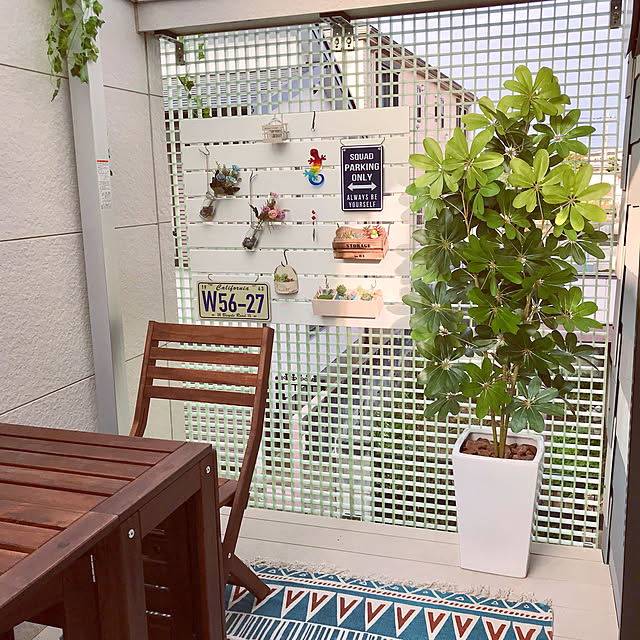 ダイソー,多肉植物,観葉植物,ベランダ,バルコニー,DIY,カフェ風,セリア,すのこ,ナチュラル,100均,チャイハネ,IKEA shirayukiの部屋